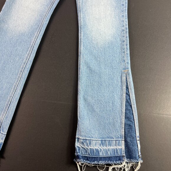 American Eagle Jean Women 27x30* 90s Low Rise Skinny Kick Boot Blue Denim Tag 0R - Picture 3 of 16